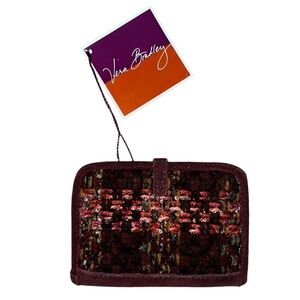 Vera Bradley Woven Tweed Mini Notebook Holder Red Maroon 3.5”x5 NWT